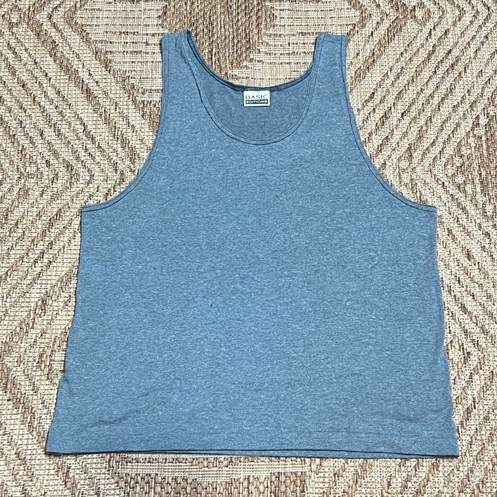Vintage Basic Editions Mens Tank‎ Sleeveless Scoop Neck Shirt Large
GUC Cotton